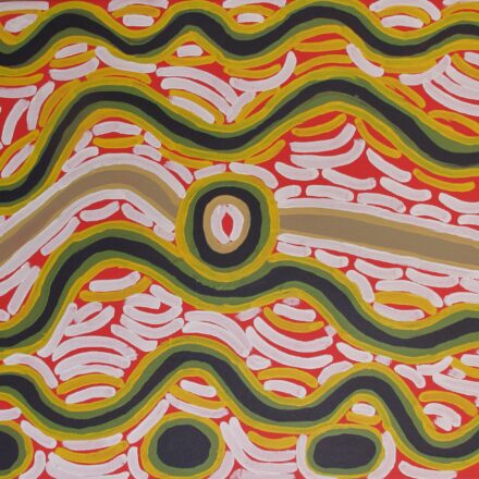 Two Dogs Dreaming - Maliki-jarra Jukurrpa - Painting - Molly Tasman