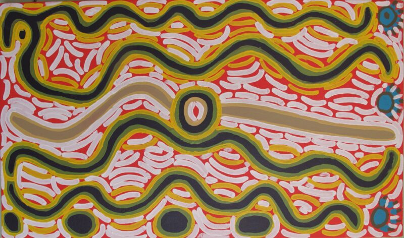 Two Dogs Dreaming - Maliki-jarra Jukurrpa - Painting - Molly Tasman