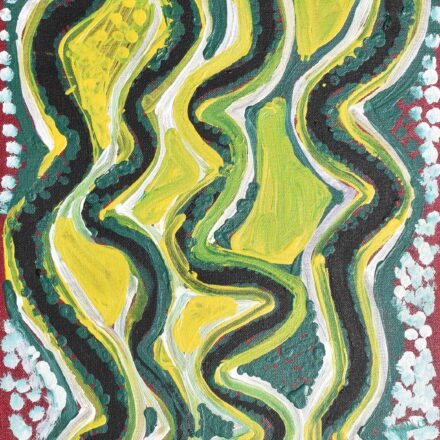 Snake Dreaming - Warna Jukurrpa - Painting - Lily Hargraves