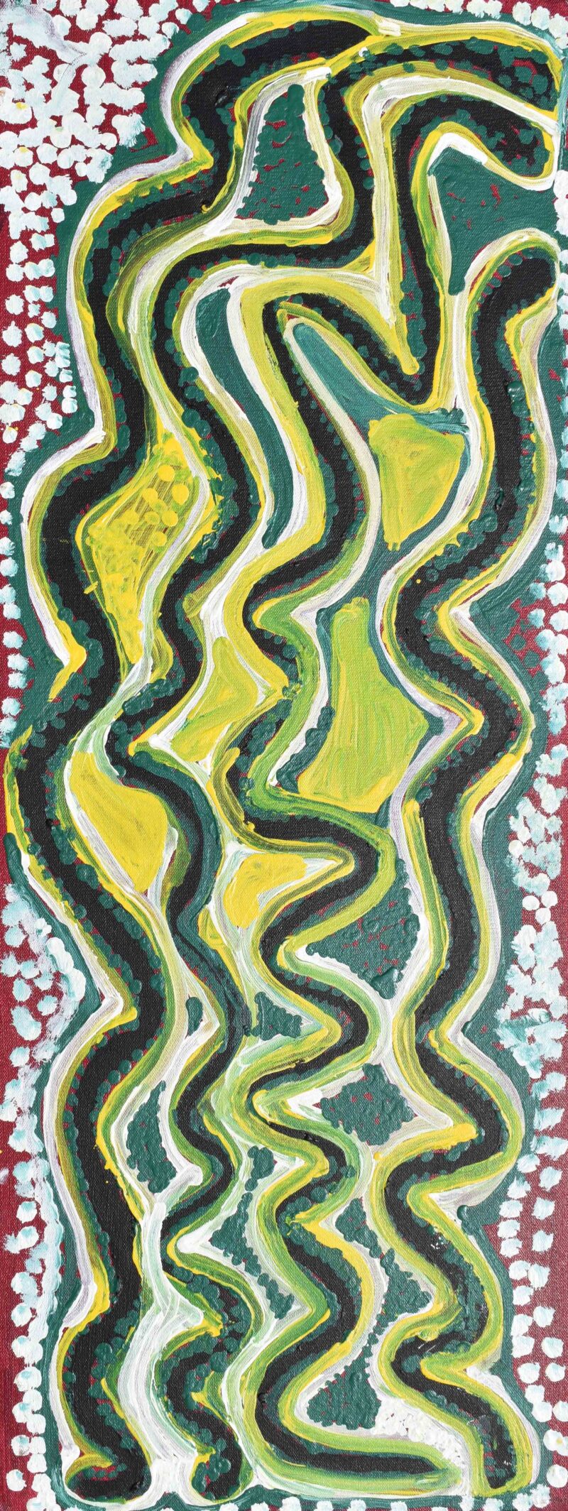 Snake Dreaming - Warna Jukurrpa - Painting - Lily Hargraves